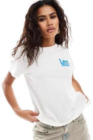 Lee Logo tee in ecru