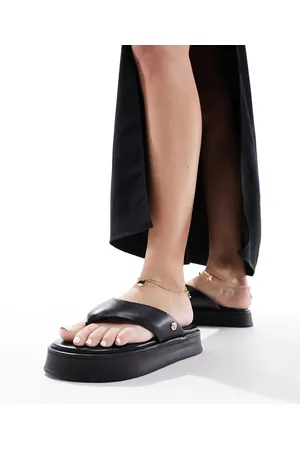 WALK LONDON Geneva Padded Toe Post Sandals In Leather