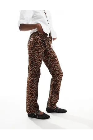 Miss Selfridge Leopard straight leg jean
