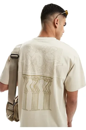 Pull&Bear Sculpture printed t-shirt in beige