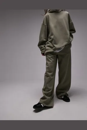 Topshop Co-ord straight leg jogger in khaki