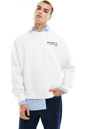 New Look Society oversized sweatshirt in off white