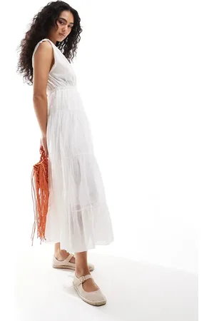 Pimkie Sleeveless v neck tiered maxi dress in