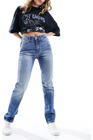 Weekday Smooth high waist slim jeans in golf wash