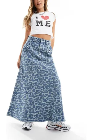 A Bathing Ape Aape by A Bathing Ape long denim skirt in wash