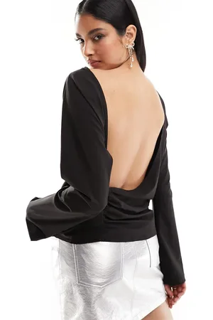 Weekday Derya blouse with drape open back in