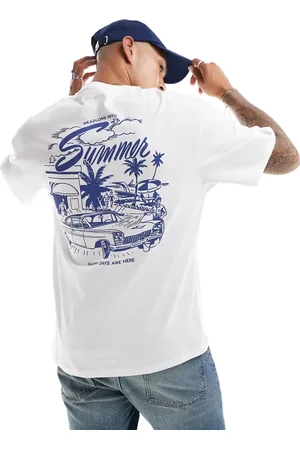 JACK & JONES Oversized summer back print t-shirt in