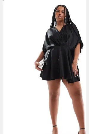 ASOS ASOS DESIGN Curve satin batwing mini dress in