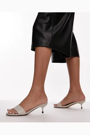 Topshop Izz rounded mid pin heel mule in