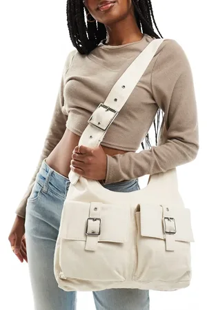 Bershka Cross over bag in washed ecru