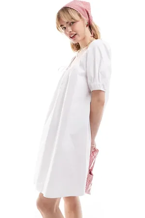 Glamorous Tie detail smock dress in