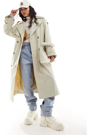 ASOS Crisp trench coat in stone