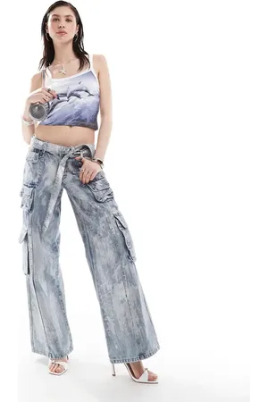 The Kript Low rise ultra baggy denim jeans with pocket detail