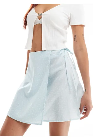 Monki Mini wrap skirt with tie up side in ditsy floral print