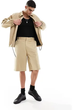 Hugo Blue Relaxed tailored shorts in beige