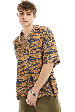 Viggo Pasvoir wave printed short sleeve shirt in multi