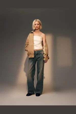 Topshop Ember low rise wide leg jeans in grime