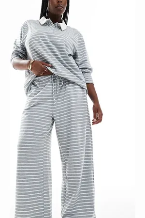 VERO MODA Wide leg jersey trouser co-ord in stripe