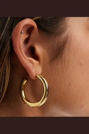 ASOS 14k plated tube hoop earrings