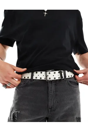 ASOS Faux leather belt with studs and roller buckle in