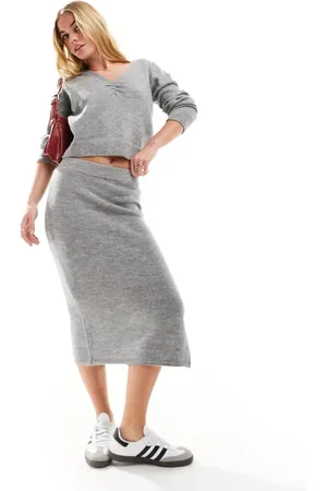 JDY Knitted midi skirt co-ord in