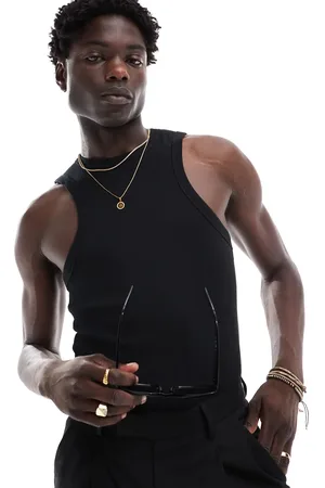 ASOS Muscle fit rib racer vest in