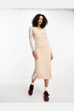 Bailey Rose V neck midi dress in vintage lace