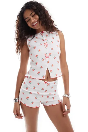 Reclaimed Bow detail top in cherry print