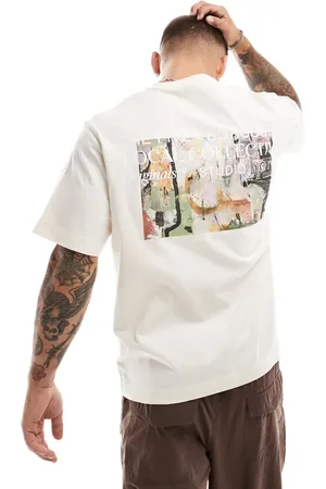 JACK & JONES Oversized t-shirt with arty back print in cream