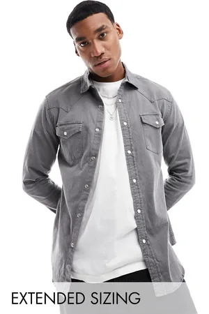 ASOS Skinny fit western denim shirt in washed