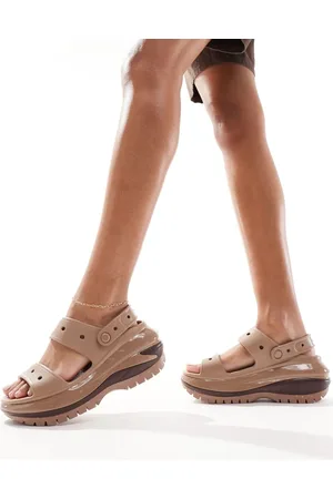 Crocs Mega Crush Sandals In Latte