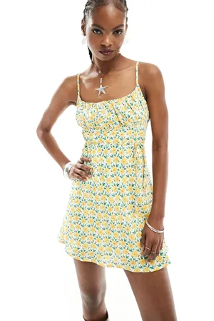 Kiss The Sky Ruched slip mini dress in floral