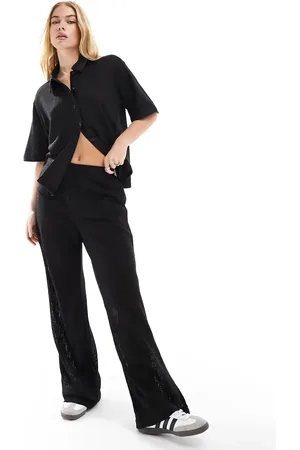 VERO MODA Crochet wide leg trouser co-ord in