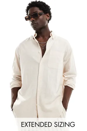 ASOS 90s oversized linen shirt in ecru