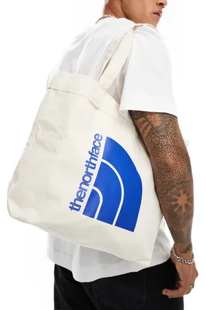 The North Face Large half dome logo cotton tote bag in off