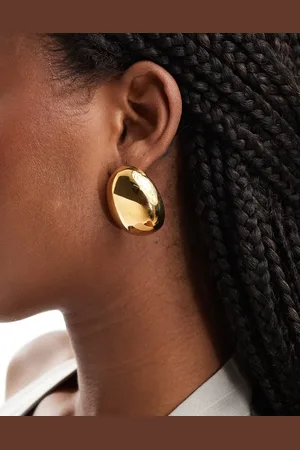 Neck On The Line Domus plated stainless steel dome stud earrings