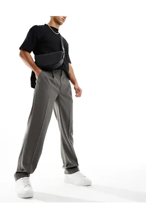ASOS Smart straight leg trousers in microtexture
