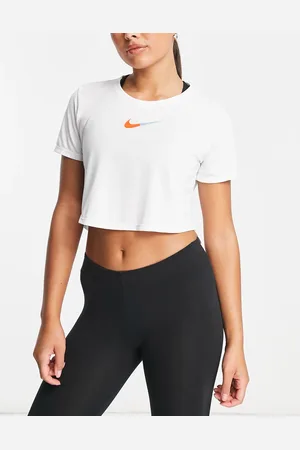 Nike Dri-FIT One colorblock logo cropped t-shirt in