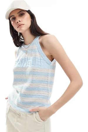 Wrangler Striped knitted racer vest in
