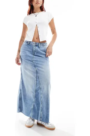 Lee Carpenter lightweight denim maxi skirt in mid