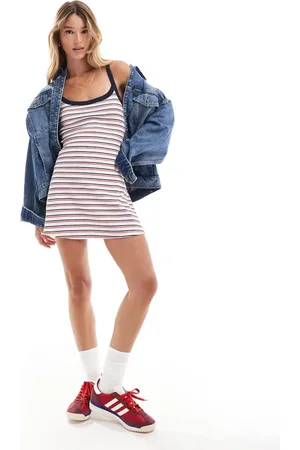 Cotton On Cotton On rib contrast cami mini dress in nautical stripe