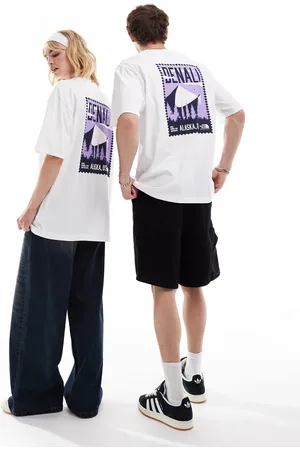 The North Face Vintage Denali backprint oversized t-shirt in and purple