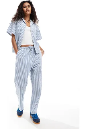 Obey Co-ord cotton stripe trousers in