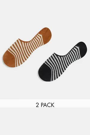 & OTHER STORIES No show socks 2-pack in & brown stripes