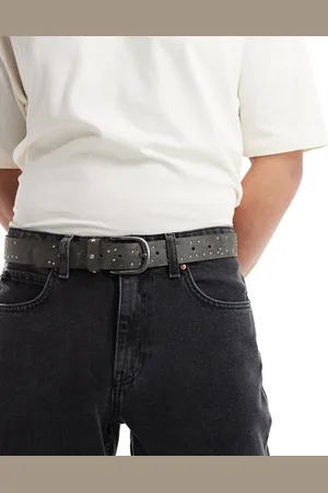 ASOS Faux leather belt with studs and stars in vintage grey