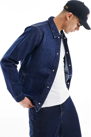 Only & Sons Coach denim jacket in mid wash