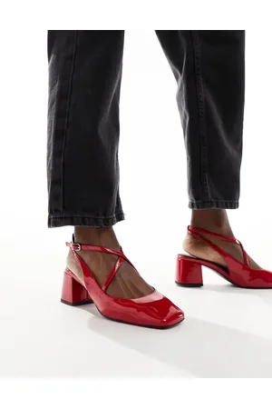 ASOS Sawyer square toe block heeled mid shoes in