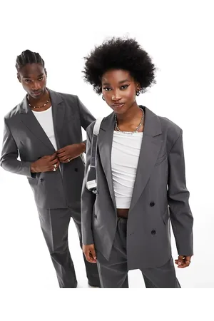 Weekday Unisex Leo co-ord regular fit blazer in dark exclusive to ASOS