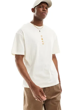 JACK & JONES Oversized t-shirt with chest logo in off