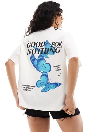 Good For Nothing Graphic back t-shirt in off